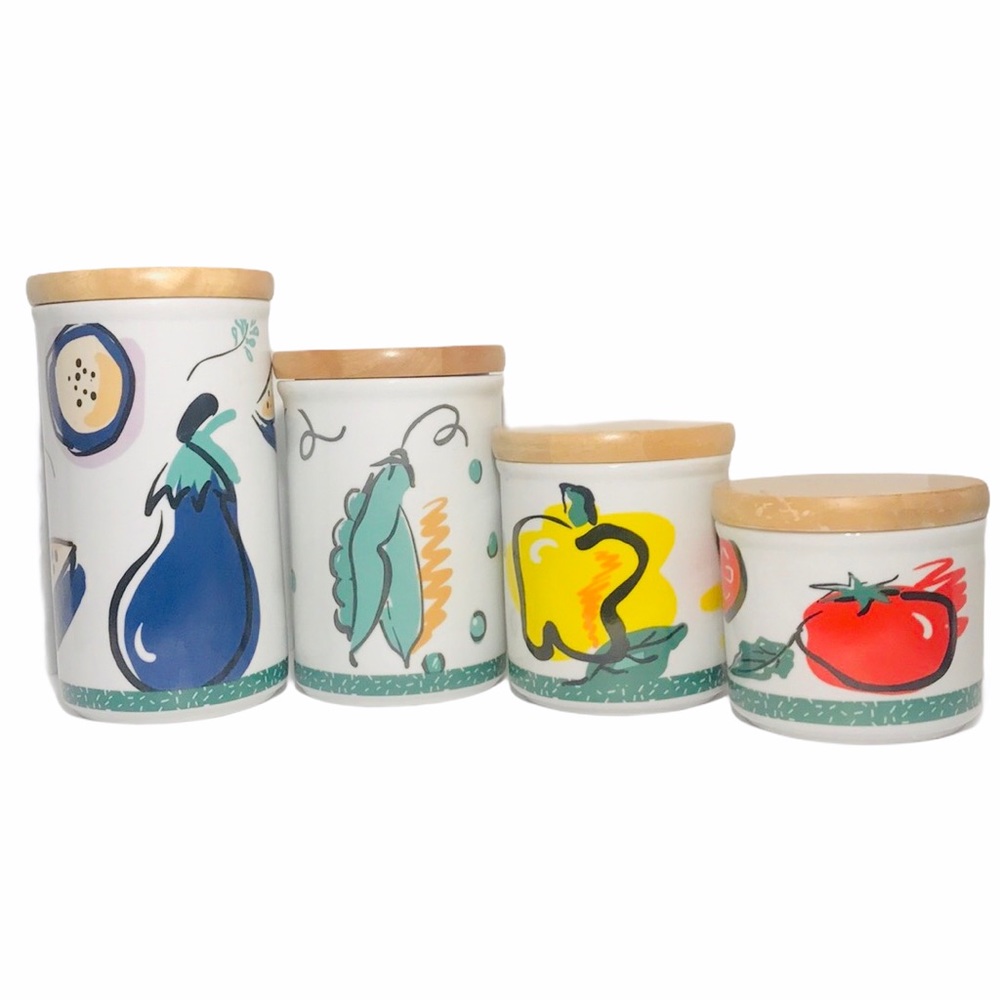 Tom Prager For Lipper Set of 4 Veggie Canisters